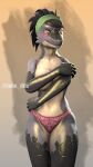  3d_(artwork) 9:16 absurd_res anthro bandanna big_breasts blush breasts butt claws clothed clothing digital_media_(artwork) dragon dragon_(petruz) female grey_body hair hi_res huge_breasts kerchief looking_at_viewer nude nude_anthro panties panties_only petruz_(copyright) red_eyes scales scalie simple_background smile solo source_filmmaker standing sugey_(zeke_dile) text thick_thighs topless underwear underwear_only zeke_dile 
