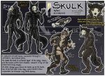  absurd_res anthro bone canid canine hi_res juckxony male mammal model_sheet parasite skull slime solo spines takeover 