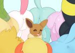  absurd_res anus balls butt detsu eevee eeveelution espeon feral flareon generation_1_pokemon generation_2_pokemon generation_4_pokemon generation_6_pokemon genitals glaceon group hi_res jolteon leafeon male nintendo penis pokemon pokemon_(species) surrounded_by_butts sylveon tongue trapped vaporeon 
