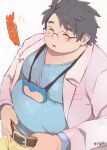  bara belly closed_eyes glasses grey_hair highres hijirino_yuuta medium_hair neroli_(pokemon) plump pokemon pokemon_(game) pokemon_sleep sleep_mask 