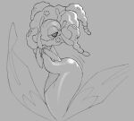  2022 3_fingers butt caliginous elemental_creature fairy female fingers flora_fauna florges flower full-length_portrait generation_6_pokemon greyscale half-closed_eyes hi_res leaf monochrome narrowed_eyes nintendo plant pokemon pokemon_(species) portrait shaking_butt sketch solo thick_thighs wide_hips 
