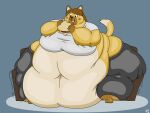  2018 4:3 4_fingers 5_fingers anthro barefoot batspid2 belly big_belly big_breasts biped bottomwear breasts brown_body brown_eyes brown_fur brown_hair brown_nose burger canid canine canis cel_shading cleavage clothed clothed_anthro clothed_female clothing digital_drawing_(artwork) digital_media_(artwork) domestic_dog eyelashes facial_markings feet female fingers flabby_arms food front_view full-length_portrait fur furniture german_shepherd gloves_(marking) grey_clothing hair head_markings herding_dog holding_food holding_object huge_breasts huge_thighs hyper hyper_belly hyper_hips hyper_thighs lacey_koch_(formulaazurewolf) looking_at_food looking_at_object love_handles mammal markings midriff morbidly_obese morbidly_obese_anthro morbidly_obese_female motion_lines multicolored_body multicolored_fur navel obese obese_anthro obese_female open_mouth overweight overweight_anthro overweight_female pants pastoral_dog portrait shaded shirt signature simple_background sitting sofa solo tail tail_markings tail_tuft tan_body tan_fur thick_thighs three-quarter_view tongue topwear tuft yellow_body yellow_fur 