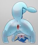  absurd_res anus blue_body blue_eyes blush bodily_fluids butt eeveelution female feral generation_1_pokemon genital_fluids genitals hi_res looking_at_viewer nintendo open_mouth park_horang pokemon pokemon_(species) pussy pussy_juice simple_background solo spread_pussy spreading vaporeon 