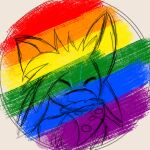  1:1 4_ears anthro avali avian bi-su food icon lgbt_pride male multi_ear pizza pizza_slice portrait pride_color_flag pride_colors rainbow_pride_colors simple_background solo 