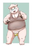  2023 anthro bear bulge clothing eyewear glasses green_eyes hi_res kemono kiyo male mammal overweight overweight_male shirt solo topwear underwear young 
