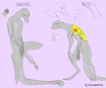  &lt;3 alien anthro arxur_(the_nature_of_predators) bottomless claws clothed clothing english_text grey_body grey_scales hi_res kaisal_(the_nature_of_predators) male pupils reptile scales scalie sharp_claws sharp_teeth simpleartist_(artist) sketch skinny slit_pupils solo tail teeth text the_nature_of_predators topwear topwear_only vest vest_only yellow_eyes 