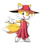  canid canine clothed clothing crossdressing dress fox hat headgear headwear male mammal mario_bros mayor_pauline miles_prower nintendo sega solo sonic_the_hedgehog_(series) subakitsu voice_actor_joke 