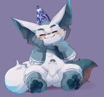  anthro balls blush erection eyes_closed genitals hi_res league_of_legends male njord pawpads riot_games slightly_chubby smite_(artist) solo yordle young 