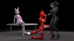  16:9 3d_(artwork) animatronic anthro big_breasts blush bodily_fluids breasts butt canid canine canis clothed clothing digital_media_(artwork) female five_nights_at_freddy&#039;s five_nights_at_freddy&#039;s:_security_breach five_nights_at_freddy&#039;s_2 fox foxy_(fnaf) foxy_(psychojohn2) fur furniture genitals group hi_res kisses machine mammal mangle_(fnaf) mangle_(psychojohn2) marionette_(fnaf) nipples nude open_mouth pussy robot scottgames simple_background sitting smile steel_wool_studios table tail trio widescreen xvifnaf 