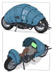  absurdres animal-themed_vehicle armored_vehicle commentary_request gatling_santouhei ground_vehicle highres isopod kickstand motor_vehicle motorcycle no_humans original vehicle_focus white_background 
