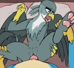  ahegao animated avian bodily_fluids clitoris cum duo female feral first_person_view friendship_is_magic gabby_(mlp) gallus_(mlp) genital_fluids genitals gryphon hasbro knot knotting looking_pleasured lying male male/female my_little_pony mythological_avian mythology on_back sombird teats 