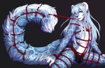  anthro bdsm blue_body blue_eyes blue_fur bondage bound bulge countershade_face countershade_fur countershade_tail countershade_torso countershading felid fur hair long_hair male mammal masahikoko pantherine resine snow_leopard solo tail 