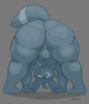  2023 all_fours anthro artist_name backsack balls belly big_butt biped butt cheek_tuft chest_tuft eeveelution erection facial_tuft generation_2_pokemon genitals glans grey_background half-closed_eyes huge_butt humanoid_genitalia humanoid_penis locitony male mammal markings narrowed_eyes navel nintendo overweight overweight_anthro overweight_male penis perineum pokemon pokemon_(species) ring_(marking) shadow simple_background solo striped_markings striped_tail stripes tail tail_markings tail_tuft thick_thighs tongue tongue_out tuft umbreon 