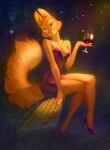  2023 alcohol anthro artist_name bare_shoulders bench beverage black_nose breasts canid canine cheek_tuft clothing container crossed_legs cup diane_foxington dreamworks dress drinking_glass eyebrows eyelashes facial_tuft female footwear fox fur glass glass_container glass_cup hi_res high_heels holding_glass holding_object jewelry licking licking_lips looking_at_viewer mammal medium_breasts necklace red_body red_clothing red_dress red_fur sabara shoes sitting smile solo the_bad_guys tongue tongue_out tuft wine wine_glass 