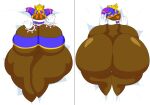  2023 absurd_res barely_visible_genitalia barely_visible_pussy bedroom_eyes big_breasts big_butt breasts brown_body brown_skin butt clothing crop_top crown cyandrive98 dakimakura_design female floating_hands genitals gloves handwear headgear hi_res huge_breasts huge_butt huge_thighs humanoid hyper hyper_breasts hyper_butt hyper_hips hyper_thighs kirby_(series) looking_at_viewer looking_back lying magolor narrowed_eyes nintendo nude on_back on_front orange_eyes pussy seductive shirt solo thick_thighs topwear wide_hips 