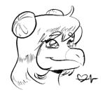  &lt;3 2023 anthro beak black_and_white dinosaur eyelashes female goodbye_volcano_high hair heartsick monochrome ornithischian reptile scalie short_hair signature sketch smile snoot_game snout solo stegosaurian stegosaurus stella_(gvh) thyreophoran 