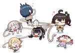  &gt;_&lt; 6+girls absurdres ahoge black_hair blonde_hair blue_hair brown_hair chibi fleeing grey_hair heart highres hiodoshi_ao hololive hololive_dev_is ichijou_ririka imminent_kiss implied_kiss juufuutei_raden mask multiple_girls nabenabe3104 natsuiro_matsuri noh_mask orange_hair otonose_kanade regloss_(hololive) side_ponytail tentacles todoroki_hajime tongue virtual_youtuber you_gonna_get_raped 