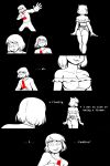  alternate_universe anthro asriel_dreemurr boss_monster bottomless bovid bow_accessory breasts bulge butt caprine clothed clothing comic crossgender duo eyes_closed female frisk_(undertale) frisky_(under(her)tail) goat hi_res human looking_away male mammal monster obscured_face partially_clothed phallic text thewill under(her)tail undertale undertale_(series) 