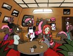  anthro bovid cafe caprine clone clothing female goat group human human_to_anthro immelmann maid_uniform male mammal mephitid nicole_o&#039;connor skunk species_transformation transformation uniform 