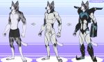  anthro arm_cannon armor arrows black_body black_fur border_collie boxer_briefs canid canine canis clothing collie concept_art cybernetic_attachment cybernetics depictionexpress domestic_dog drop_shadow fur gradient_background grey_body grey_fur group herding_dog hi_res jets machine male mammal pastoral_dog robotic sheepdog simple_background tolga_(depictionexpress) trio trio_focus underwear white_body white_fur 
