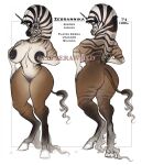  anthro big_breasts big_butt big_nipples breasts butt curvy_figure equid equine facial_piercing female glitterawrxd hi_res horn mammal nipple_piercing nipples nose_piercing nude piercing plains_zebra quagga reference_image solo unicorn voluptuous zebra 