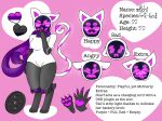  5_fingers anthro female fingers hi_res machine model_sheet pink_eyes robot scarf simple_background solo unknown_artist 