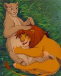  countershade_fur countershade_torso countershading disney duo felid female feral feral_on_feral fur intraspecies lion male male/female mammal mane nala open_mouth open_smile pantherine pawpads paws plant pregnant pregnant_female pregnant_feral quadruped reallynxgirl romantic romantic_couple simba smile tail tail_tuft the_lion_king tuft whiskers 