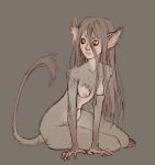  39_(saagelius) 5_fingers anthro breasts female fingers hi_res mammal nipples orange_eyes rodent saagelius simple_background solo tagme 