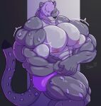  absurd_res biceps biceptember clothing exercise furry furryart hi_res invalid_tag legs male massive muscular pecs purple sneptember solo underwear weightlifting workout 