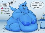  &lt;3 4_fingers anthro arcade_(artist) avian avian_feet beak big_breasts big_nipples bird blue_beak blue_body blue_eyes blue_nipples breasts cake candle dessert english_text female fingers fire food hi_res huge_belly huge_breasts meme nipples non-mammal_nipples obese obese_anthro obese_female overweight overweight_anthro overweight_female solo text tweetfur twitter 