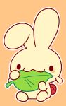  1other animal_ears animal_focus animated animated_gif blush chibi eating grindzone holding holding_leaf leaf original rabbit rabbit_ears rabbit_tail snail snail_shell tail 