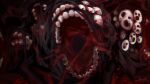  blood chromatic_aberration commentary_request extra_eyes extra_teeth highres horror_(theme) lobotomy_corporation monster mountain_of_smiling_bodies no_humans project_moon ribiadan tagme 
