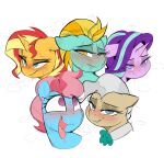  &lt;3 &lt;3_eyes absurd_res ahegao breath equestria_girls female friendship_is_magic group hasbro hi_res lightning_dust_(mlp) looking_pleasured mayor_mare_(mlp) mrs._cake_(mlp) my_little_pony panting simple_background starlight_glimmer_(mlp) sunset_shimmer_(eg) tongue tongue_out welost white_background 