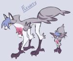  avian blue_hair canid canine feathers feral grey_body grey_feathers hair hi_res hybrid intersex labbit1337 maleherm mammal model_sheet solo talons white_body white_feathers 