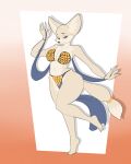  anthro belly_dancer blackbetty breasts canid canine clothed clothing dancing digital_media_(artwork) feet female fox fur half-closed_eyes hi_res looking_at_viewer mammal narrowed_eyes simple_background smile solo thick_thighs 