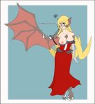  absurd_res angry annoyed anthro bat blonde_hair breasts claws clothing corset exposed_breasts female fur gloves grey_body grey_fur hair handwear hi_res human kiss-shot_acerola-orion_heart-under-blade lingerie mammal mid_transformation red_clothing shinobu_oshino solo toe_claws topwear torn_clothing transformation vampire violetrosefall wings 