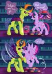  &lt;3 blush book bookshelf comic dialogue english_text equid equine eyes_closed female friendship_is_magic furniture glowing hasbro hi_res horn insect_wings julunis14 kissing levitating_object levitation library magic male male/female mammal mandibles my_little_pony reformed_changeling size_difference sparkles text thorax_(mlp) twilight_sparkle_(mlp) wing_boner winged_unicorn wings 