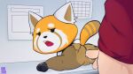  absurd_res aggretsuko ailurid anal benecia bodily_fluids butt duo female hi_res male male/female mammal red_panda retsuko sanrio sweat 