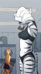  2023 9:16 anthro appliance beastars bengal_tiger bill_(beastars) black_hair black_stripes boxers_(clothing) bra breasts clothed clothing deskmaniac duo ellen_(beastars) equid equine felid female fur hair hi_res laundry laundry_basket looking_at_another male mammal navel orange_body orange_fur pantherine panties shirt signature stare striped_body striped_fur stripes tiger topless topless_anthro topless_male topwear underwear undressing washing_machine white_body white_fur wide_eyed zebra 