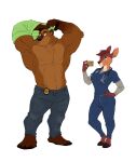  anthro bear ben_bearett_(grizzlygus) bobby_arts bottomwear brown_bear capreoline cellphone clothing deer denim denim_clothing duo female grizzly_bear grizzlygus hi_res holly_hart_(grizzlygus) jeans male male/female mammal muscular muscular_male nurse nurse_clothing nurse_uniform pants phone pleased police_officer romantic romantic_couple scrubs shirtless_male taking_off_shirt taking_picture uniform ursine white-tailed_deer 