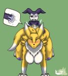  anthro bandai_namco big_breasts big_butt big_penis blush bodily_fluids breasts butt cum cum_in_pussy cum_inside digimon digimon_(species) duo female genital_fluids genitals humanoid impmon kursiutj male male/female nude penetration penis renamon sex vaginal vaginal_penetration 