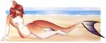  absurd_res angry anthro beach eveleer female fish hi_res hybrid marine nipples nude seaside shark slim solo 