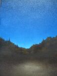  absurdres dark forest highres mitzoka2001 mountain mountainous_horizon nature no_humans original painting_(medium) pine_tree plant scenery sky star_(sky) starry_sky traditional_media tree 