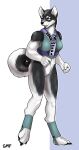  anthro athletic athletic_anthro canid canine canis domestic_dog elkhound featureless_crotch female gasmaskfox hi_res jamthund mammal nordic_sled_dog ronja_(gasmaskfox) solo spitz 