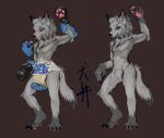  absurd_res ambiguous_gender anthro blush bodily_fluids canid canine canis claws clothing collar diaper digitigrade disembodied_hand featureless_crotch genital_fluids gloves groping_diaper hand_on_diaper handwear hi_res looking_at_viewer looking_down mammal mittens nappywolf nude open_mouth pacifier paw+pads raised_hand smile solo standing teeth touching_diaper urine wet_diaper wetting wolf 