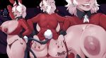  absurd_res anus beelzebub_(helltaker) big_breasts big_butt breasts butt chikkibug clothing demon demon_humanoid ear_piercing female helltaker hi_res holding_butt humanoid looking_at_viewer looking_back looking_back_at_viewer not_furry panties pasties piercing underwear 