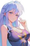  1girl ahonoko breasts commission commissioner_upload fire_emblem fire_emblem:_genealogy_of_the_holy_war hair_down hair_twirling ishtar_(fire_emblem) ishtar_(fire_emblem)_(echoing_thunder) non-web_source official_alternate_costume purple_eyes purple_hair 