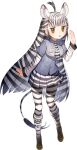  1girl animal_ears animal_print boots brown_eyes game_cg kemono_friends kemono_friends_kingdom long_hair looking_at_viewer necktie official_art open_mouth pantyhose plains_zebra_(kemono_friends) shirt skirt solo tachi-e transparent_background zebra_ears zebra_girl zebra_print zebra_tail 