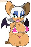  anthro bat big_breasts bikini breasts clothing female habbodude hi_res mammal rouge_the_bat sega solo sonic_the_hedgehog_(series) squidapple swimwear third-party_edit wings 