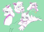  anthro bovid caprine clothed clothing deltarune dokudrinker eyewear glasses goat hi_res licking licking_lips male mammal ralsei scarf solo tongue tongue_out undertale_(series) 